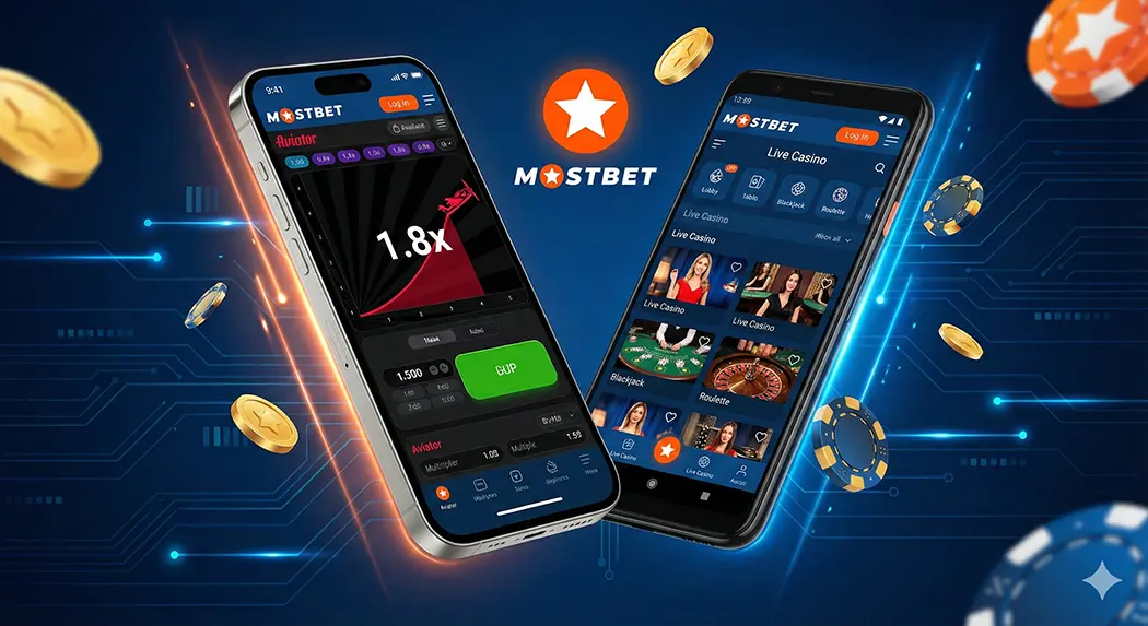 Android жана iOS үчүн Mostbet тиркемесинин интерфейси